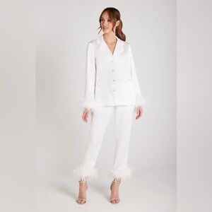 Nadine Merabi Darcie Feather Pajamas Bridal